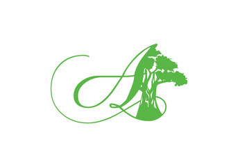 Obraz premium Letter A Tree Logo | Tree logos, Lettering, Typographic logo, tree and A logo, leaf and alphabet logo.