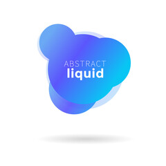 Blue Liquid abstract banner, Label