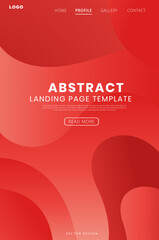 Red abstract background, red background with wave, Red landing page