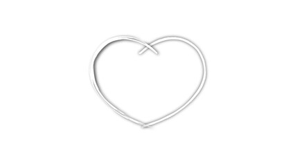 white line heart shape valentines day festival. on the blank background
