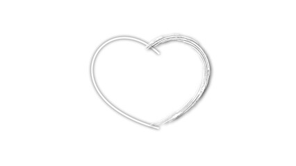 white line heart shape valentines day festival. on the blank background