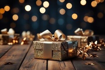 minimalistic design Christmas presents, beautiful gift wrap and ribbon