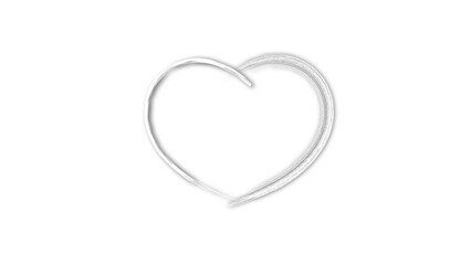 white line heart shape valentines day festival. on the blank background