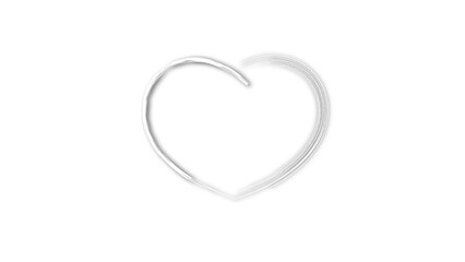 white line heart shape valentines day festival. on the blank background