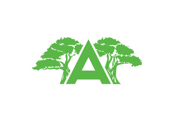 Letter A Tree Logo | Tree logos, Lettering, Typographic logo, tree and A logo, leaf and alphabet logo.