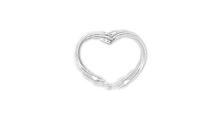 white line heart shape valentines day festival. on the blank background