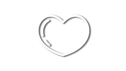 white line heart shape valentines day festival. on the blank background