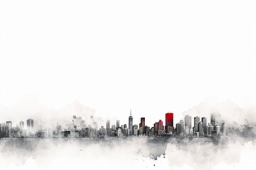 A minimalist wallpaper with an abstract representation of a city skyline, combining simplicity with an urban aesthetic