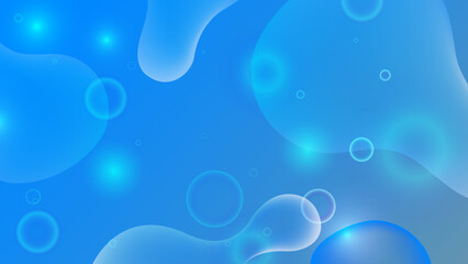 abstract background with bubbles, Blue banner