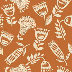 Custom blinds for kitchen with your photo Abstract flower art shape seamless pattern. Trendy contemporary floral cutout background illustration. Natural organic plant leaves artwork wallpaper print. Vintage botanical spring texture.