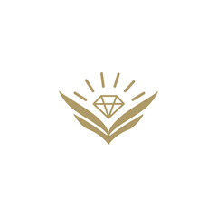Minimal gem jewelry vector logo design