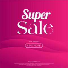 Pink banner, Super sale banner