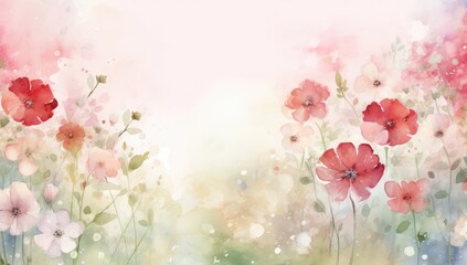 Fototapeta na wymiar Whispers of Spring: Ethereal Watercolor Blossoms in Pastel Hues - Generative AI