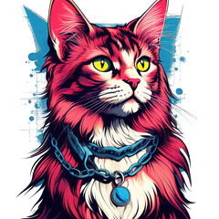 Cartoon cat illustrations for t-shirts, mascots, logos and the like