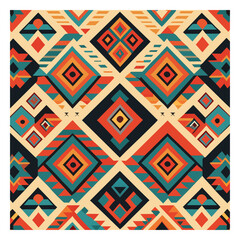 Colored geometric seamless pattern african 