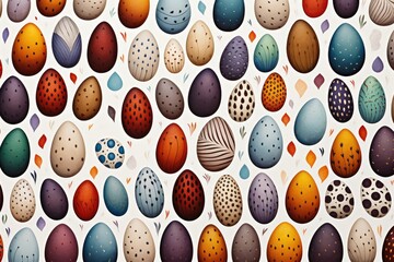 Kaleidoscope of Easter Eggs: A Rich Tapestry of Springtime Hues - Generative AI - obrazy, fototapety, plakaty