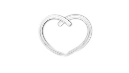 white line heart shape valentines day festival. on the blank background