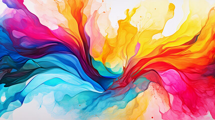 Color Burst iridescent multicolored light color rainbow smoke powder explosion.	