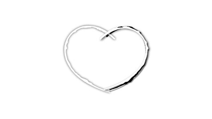 white line heart shape valentines day festival. on the blank background