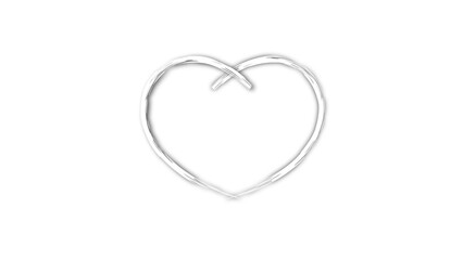 white line heart shape valentines day festival. on the blank background