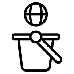 bucket line icon