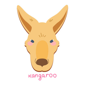 Vector illustration in flat style with kangaroo