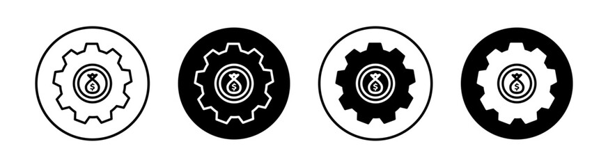 Fixed money flat line icon set. Fixed money Thin line illustration vector