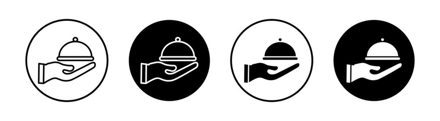 Tray of Food flat line icon set. Tray of Food Thin line illustration vector - obrazy, fototapety, plakaty