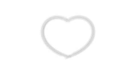 white line heart shape valentines day festival. on the blank background