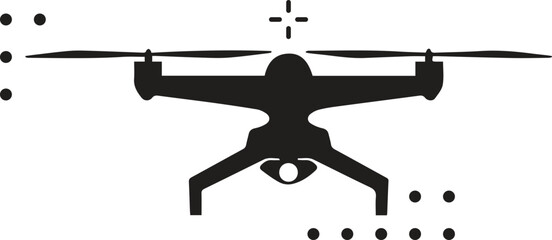 drone quadrocopter with action camera Drone Delivery Flat Icon. Flat Design Vector Illustration
