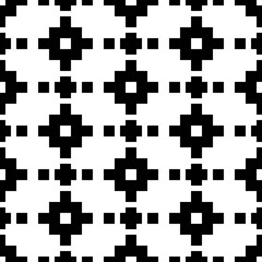Seamless pattern. Inca crosses, squares ornament. Ethnic embroidery background. Tribal wallpaper. Ethnical folk image. Tribe motif. Ancient mosaic. Digital paper for web design, textile print. Vector.