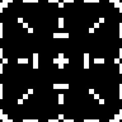 Seamless pattern. Crosses, squares, rectangles image. Figures ornament. Ethnic embroidery background. Tribal wallpaper. Tribe motif. Ancient backdrop. Digital paper, web design, textile print. Vector.