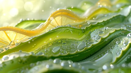 Citrus Wave: Aloe vera with lemon, their refreshing union forming waves of relaxation.