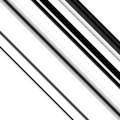 Black and white striped abstract background overlay. Motion effect. PNG graphic illustration with transparent background.