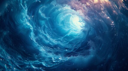 A captivating underwater scene with swirling aquatic colors, reflecting the depths of love