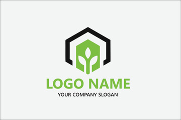 Green real estate property eco logo