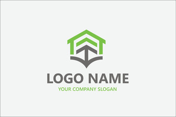 Green real estate property eco logo