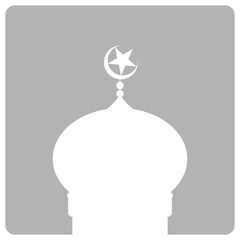 Mosque Sign Silhouette, Flat Style, can use for Icon, Symbol, Apps, Website, Pictogram, Art Illustration, Logo Gram, or Graphic Design Element. Format PNG