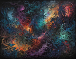 Fototapeta premium Vibrant Swirl of Cosmic Colors