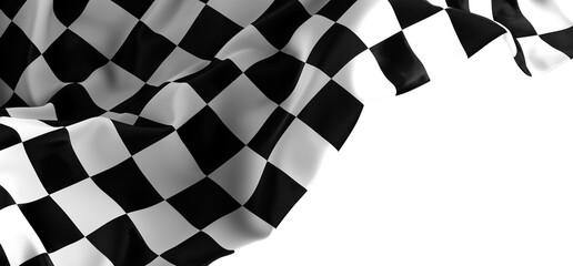 Black and white checkered abstract background. Race background with space for text. Racing flag