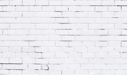 Old white brick wall texture. White brick wall background.