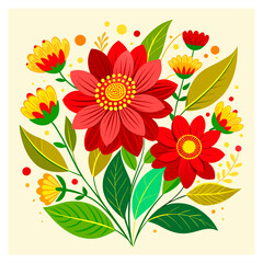 floral greeting card with flowers