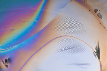 Flow chrome metallic foil texture abstract background  thin-film interference science, iridescent colorful glossy rainbow colors