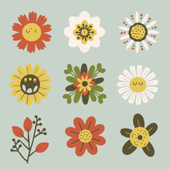 Whimsical Wilderness: Cute Flowers Dancing with Branches