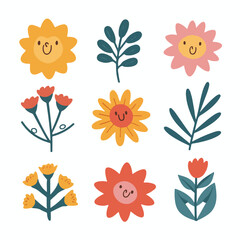 Whimsical Wilderness: Cute Flowers Dancing with Branches