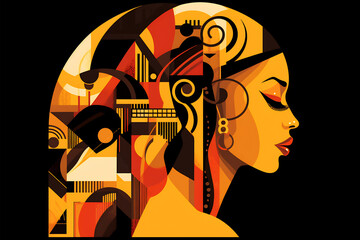 Cultural Harmony Illustration. African American History or Black History Month concept
