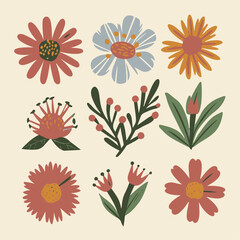 Petal Picnic: A Playful Array of Flowers and Branches