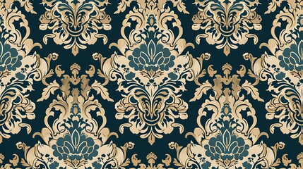 classic golden pattern with ornate seamless pattern