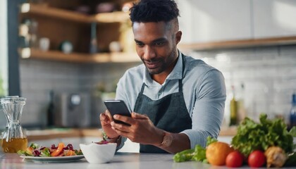 Person using smartphone app to track calories and macronutrients