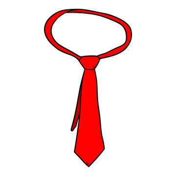 red tie isolated on white